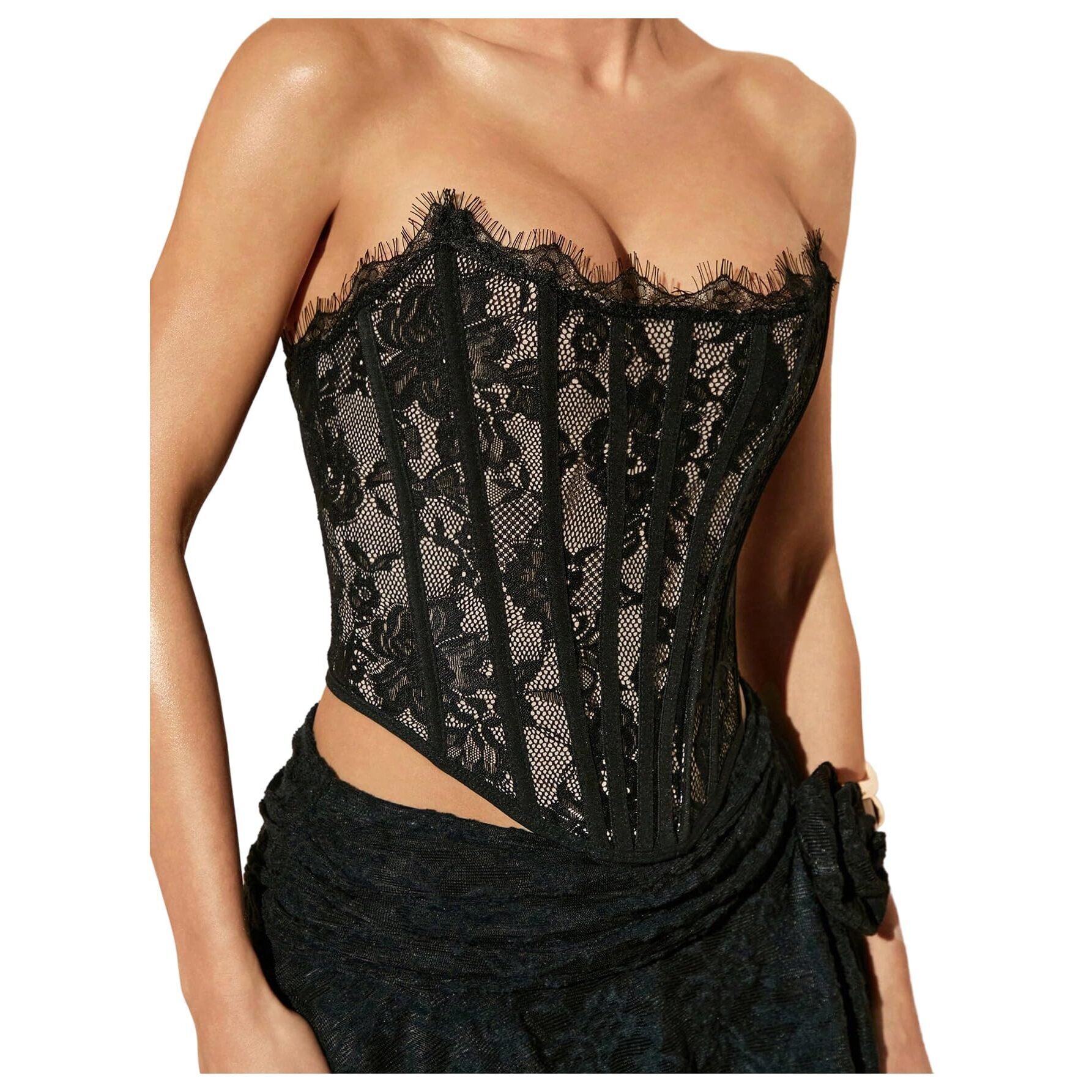 7854 Renaissance Vintage Bustier Corset Top Shapewear Lace Up Back